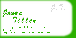 janos tiller business card